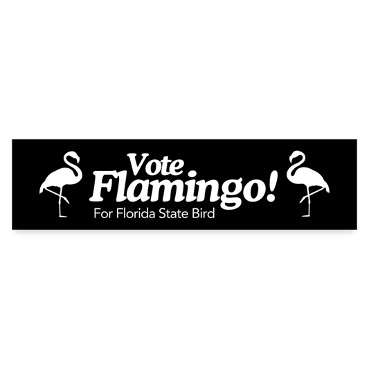 Flamingo For Florida State Bird Bumper Sticker - white matte