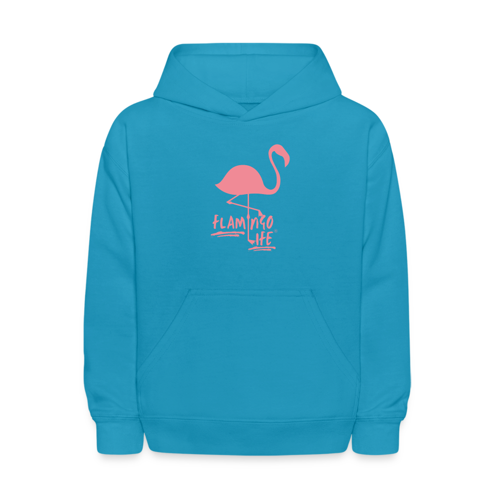 Flamingo Life Kids' Hoodie - turquoise