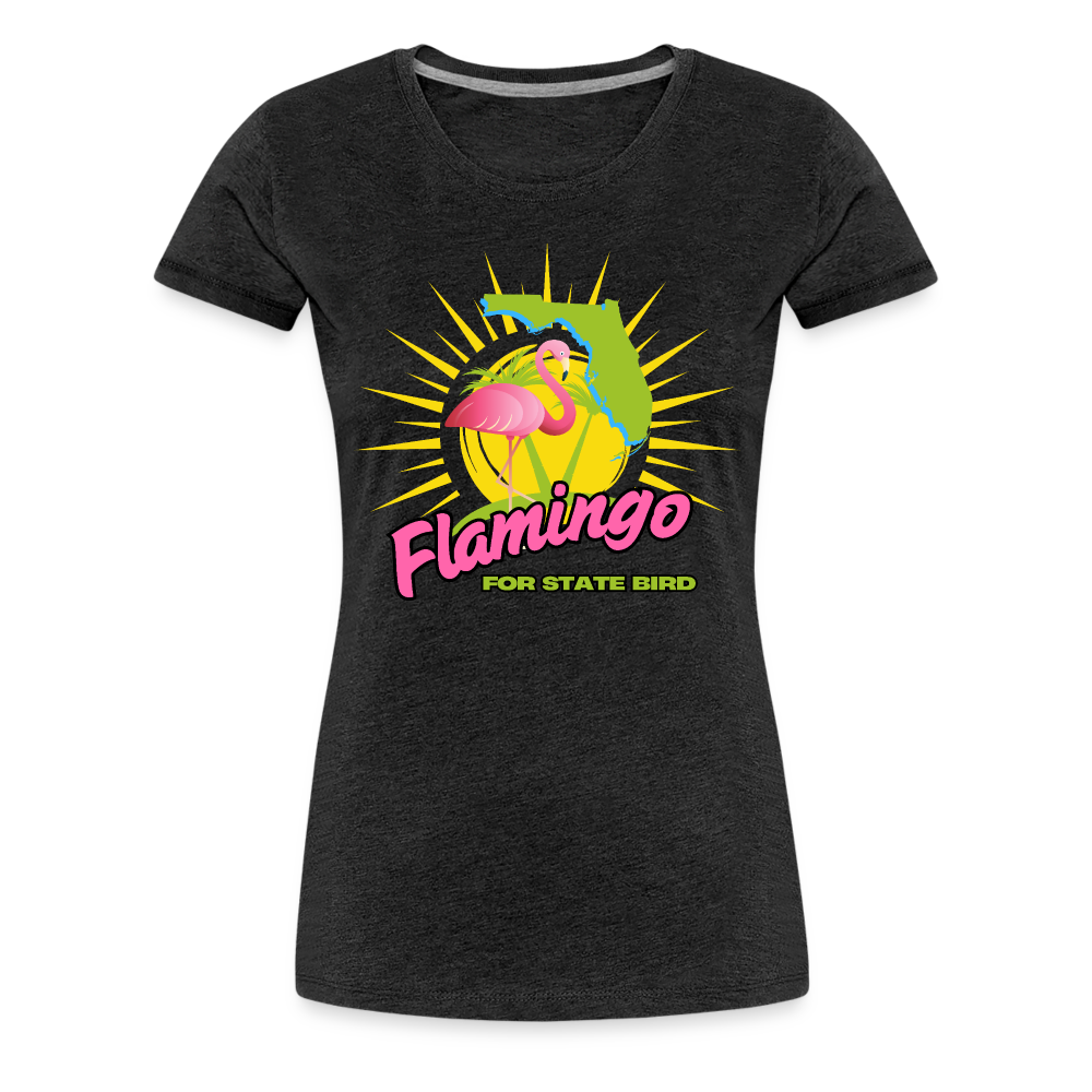 Flamingo for State Bird Women’s Premium T-Shirt - charcoal grey