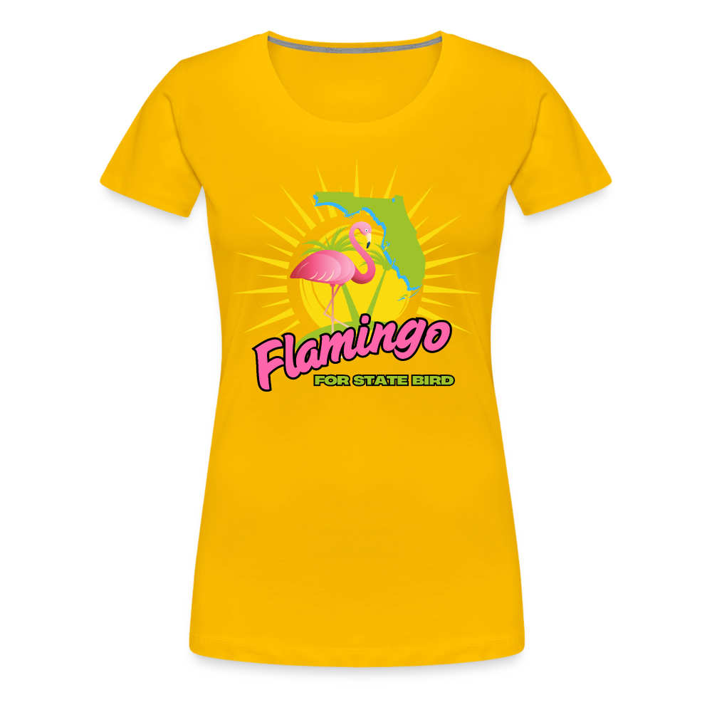 Flamingo for State Bird Women’s Premium T-Shirt - sun yellow