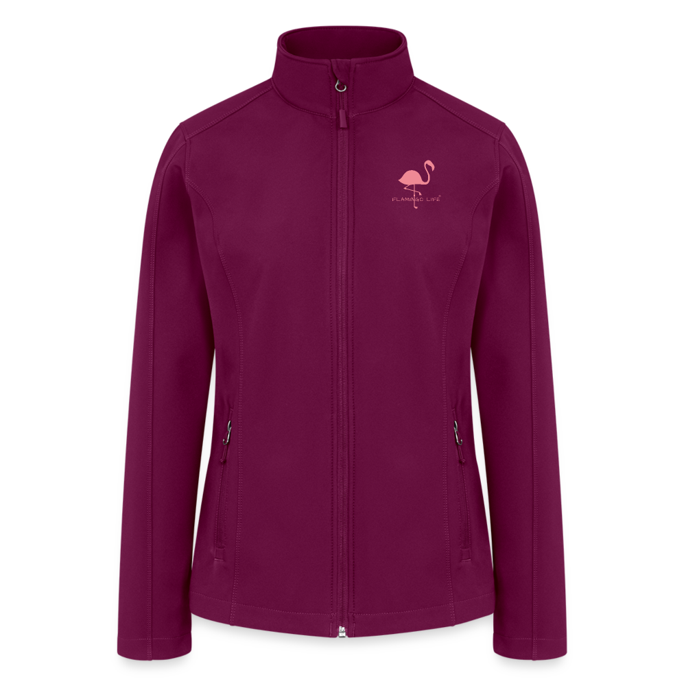 Flamingo Life® Women’s Soft Shell Jacket - raspberry