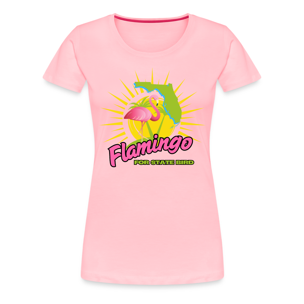 Flamingo for State Bird Women’s Premium T-Shirt - pink