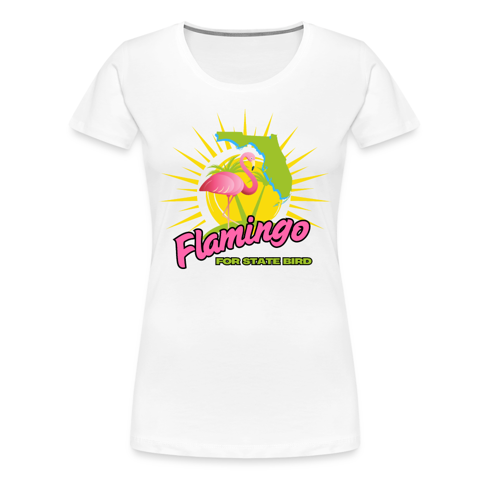 Flamingo for State Bird Women’s Premium T-Shirt - white