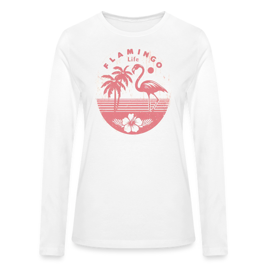 Flamingo Life Women's Long Sleeve T-Shirt - white