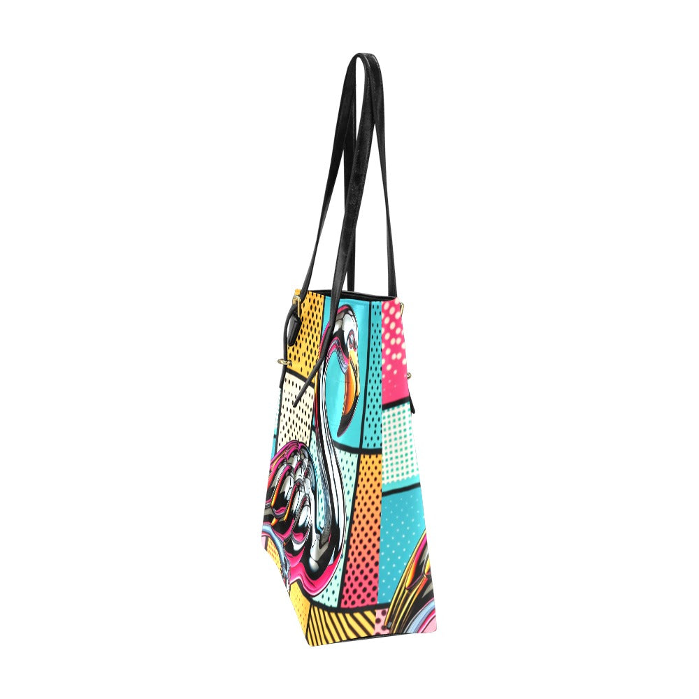 Chrome Pop Art Flamingo Handbag