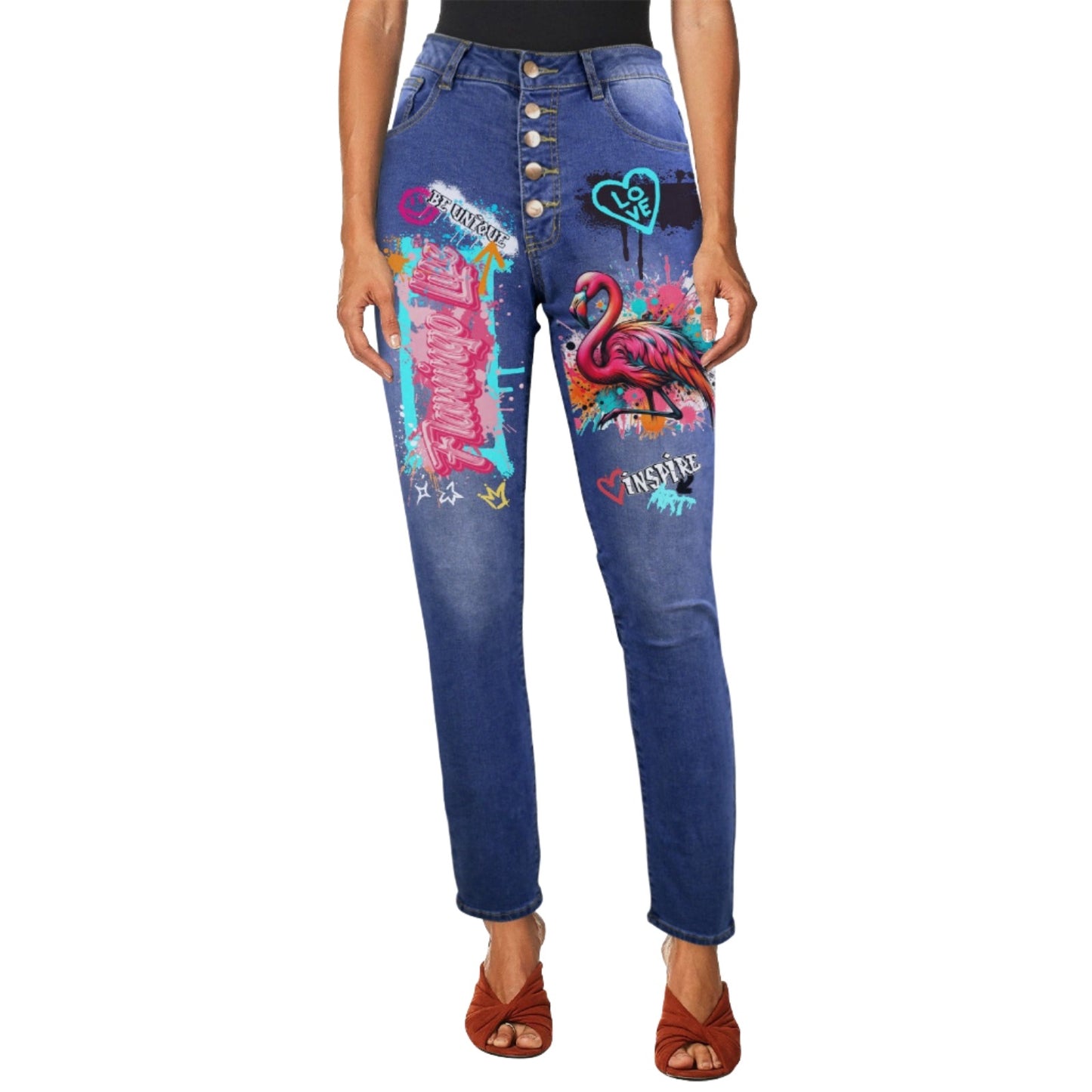 Flamingo Life® Graffiti Womens Jeans