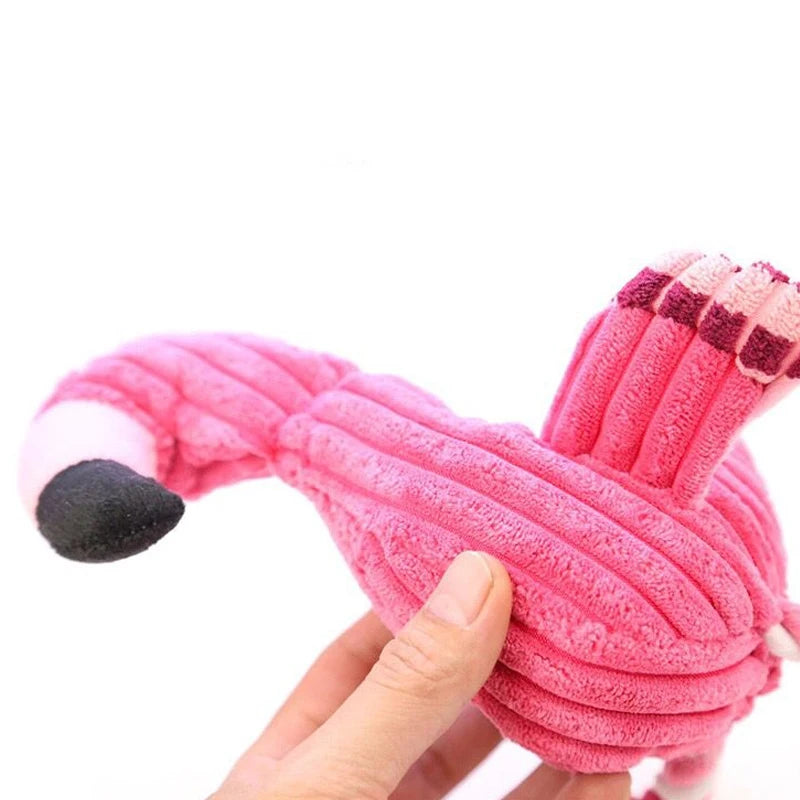 Plush Flamingo Dog Toy