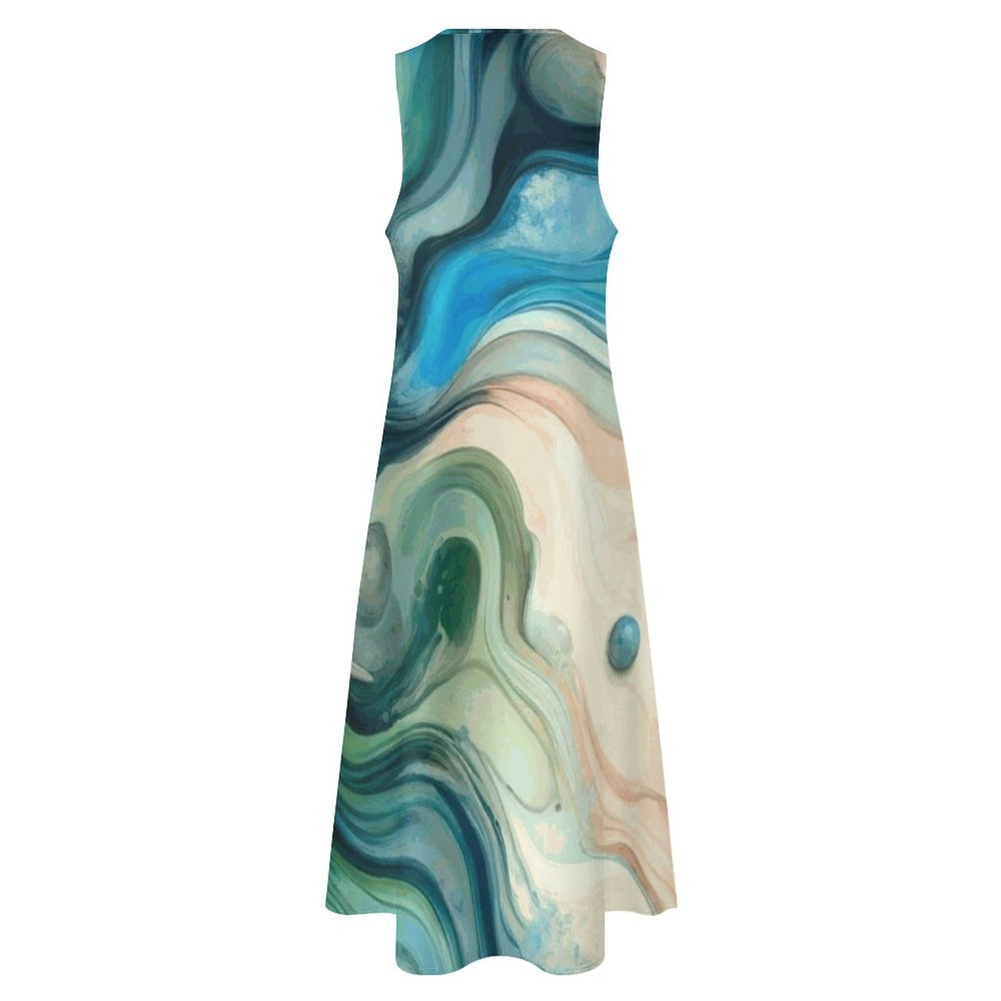 Rachel Michelle Ocean Abstract Sleeveless Long Dress