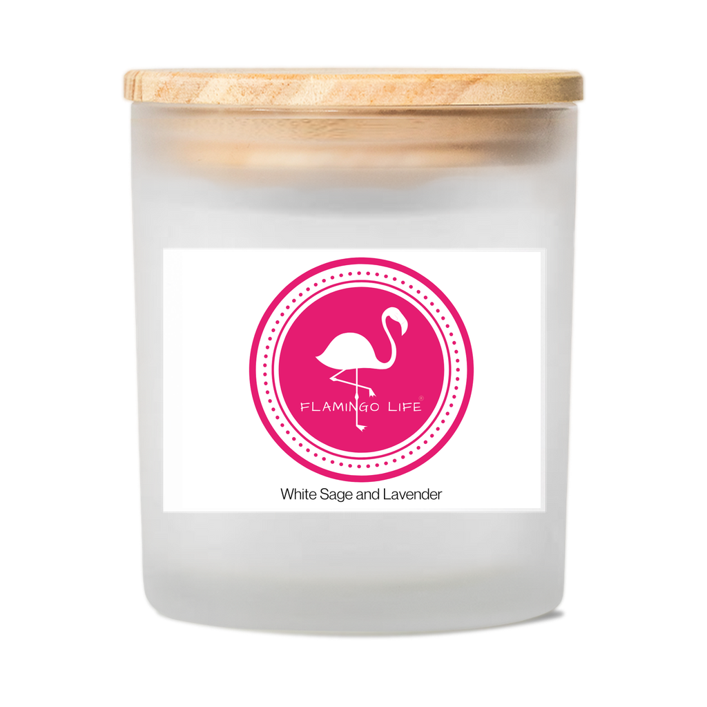 Flamingo Life® White Sage and Lavender Scented Candle