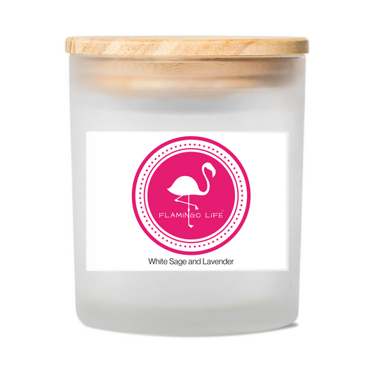 Flamingo Life® White Sage and Lavender Scented Candle