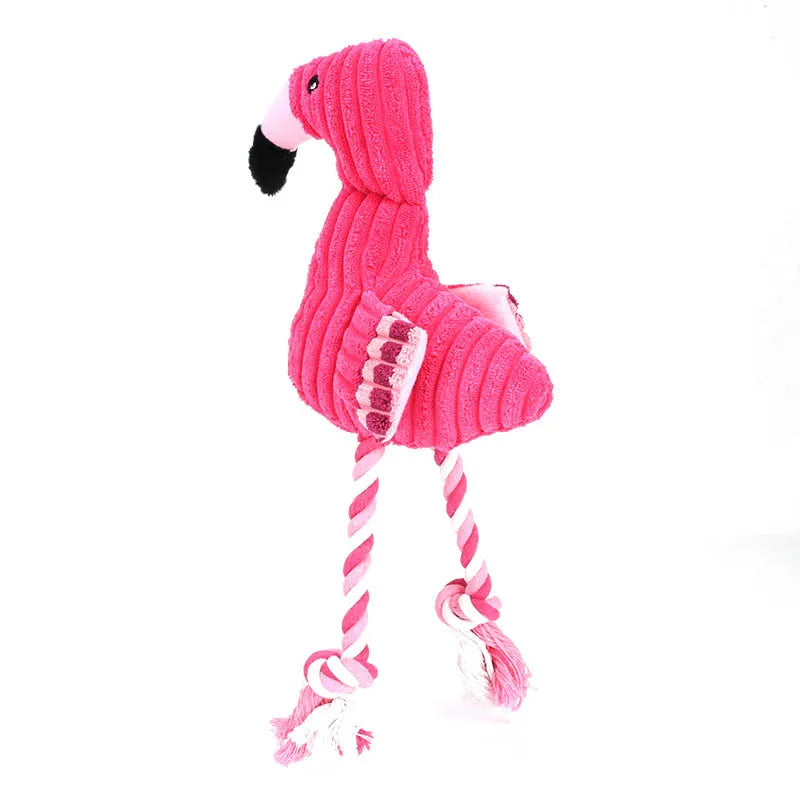 Plush Flamingo Dog Toy