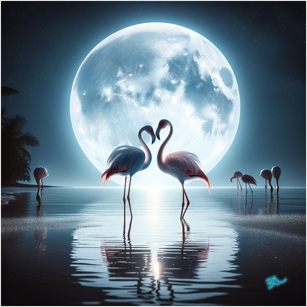 Flamingo Moon Giclee Art Prints by Artist Rachel Michelle