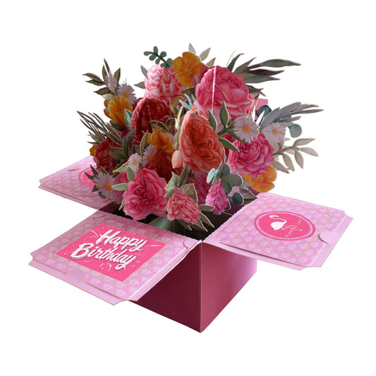 3d Pop Up Floral Box Flamingo Life Greeting Card