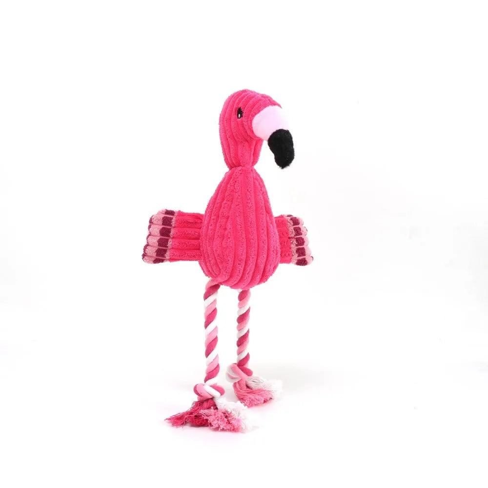 Plush Flamingo Dog Toy