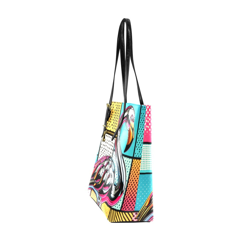 Chrome Pop Art Flamingo Handbag