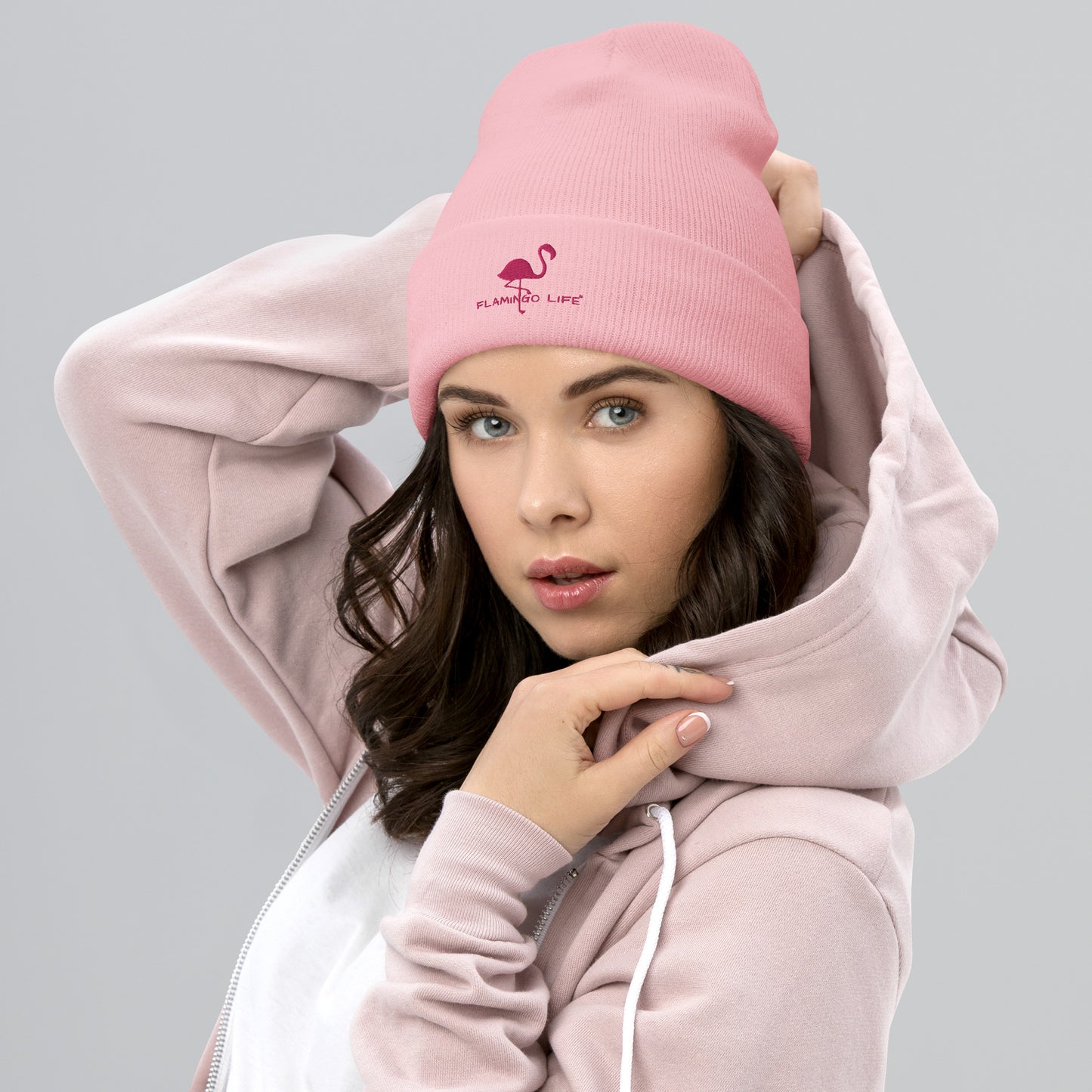 Flamingo Life Cuffed Beanie