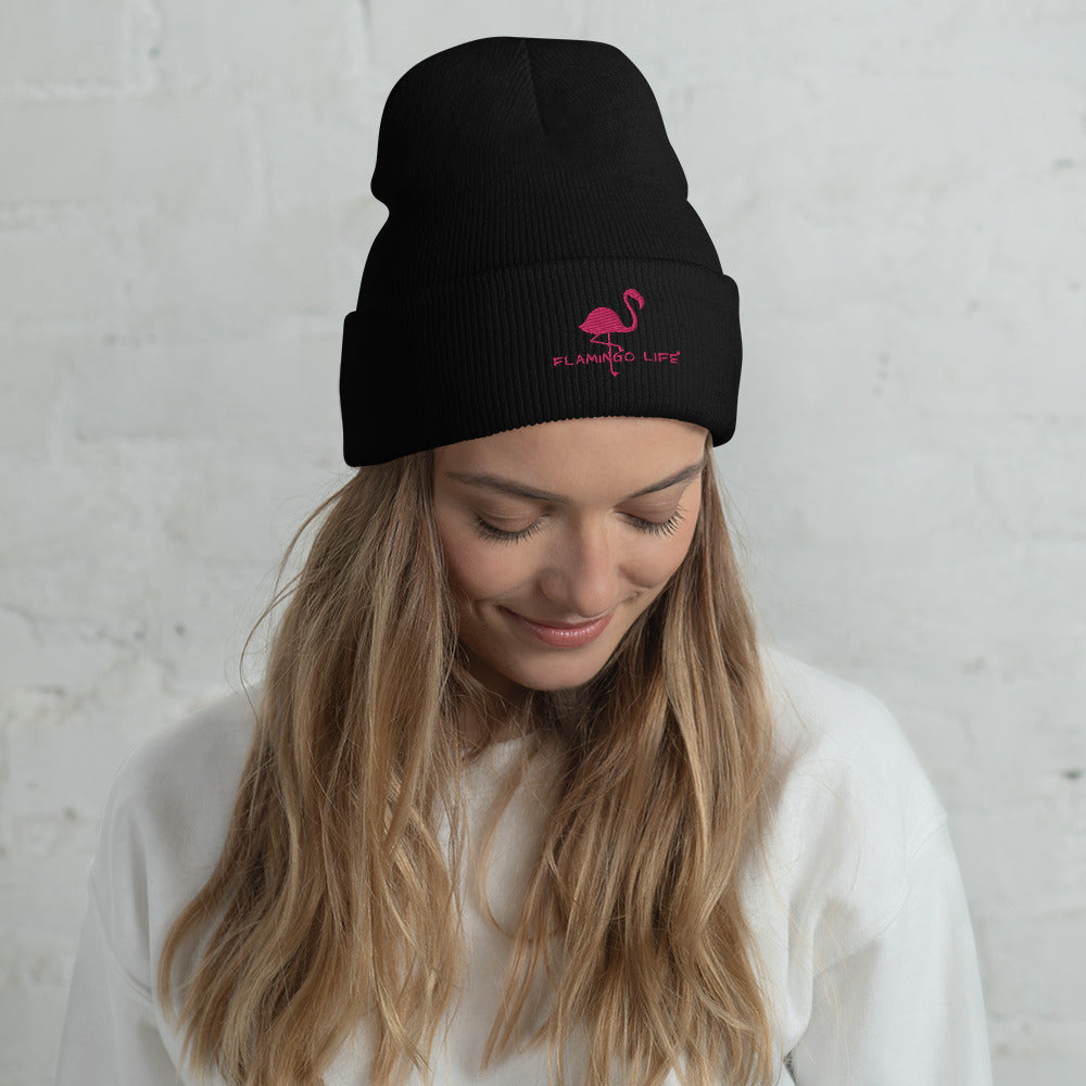 Flamingo Life Cuffed Beanie