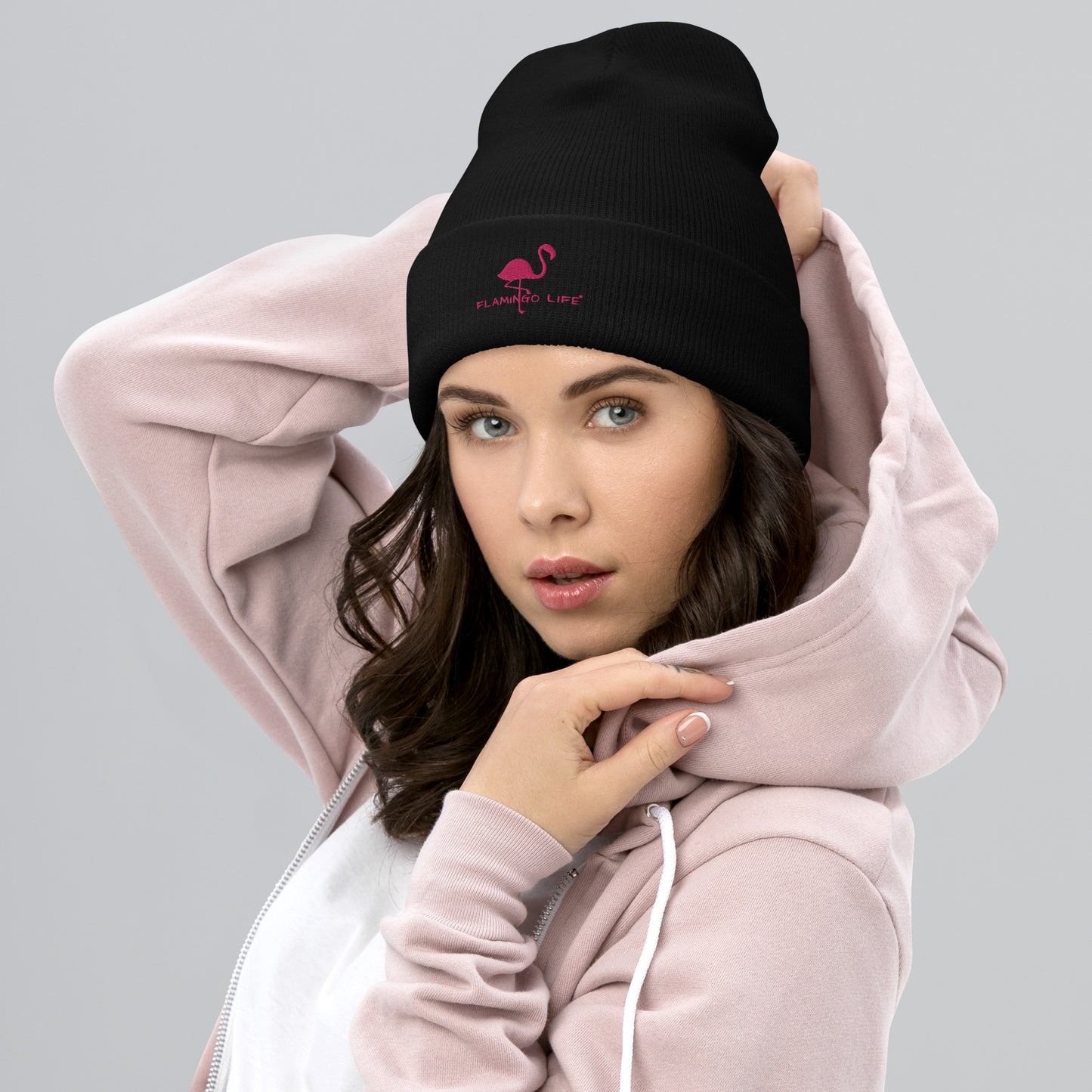 Flamingo Life Cuffed Beanie