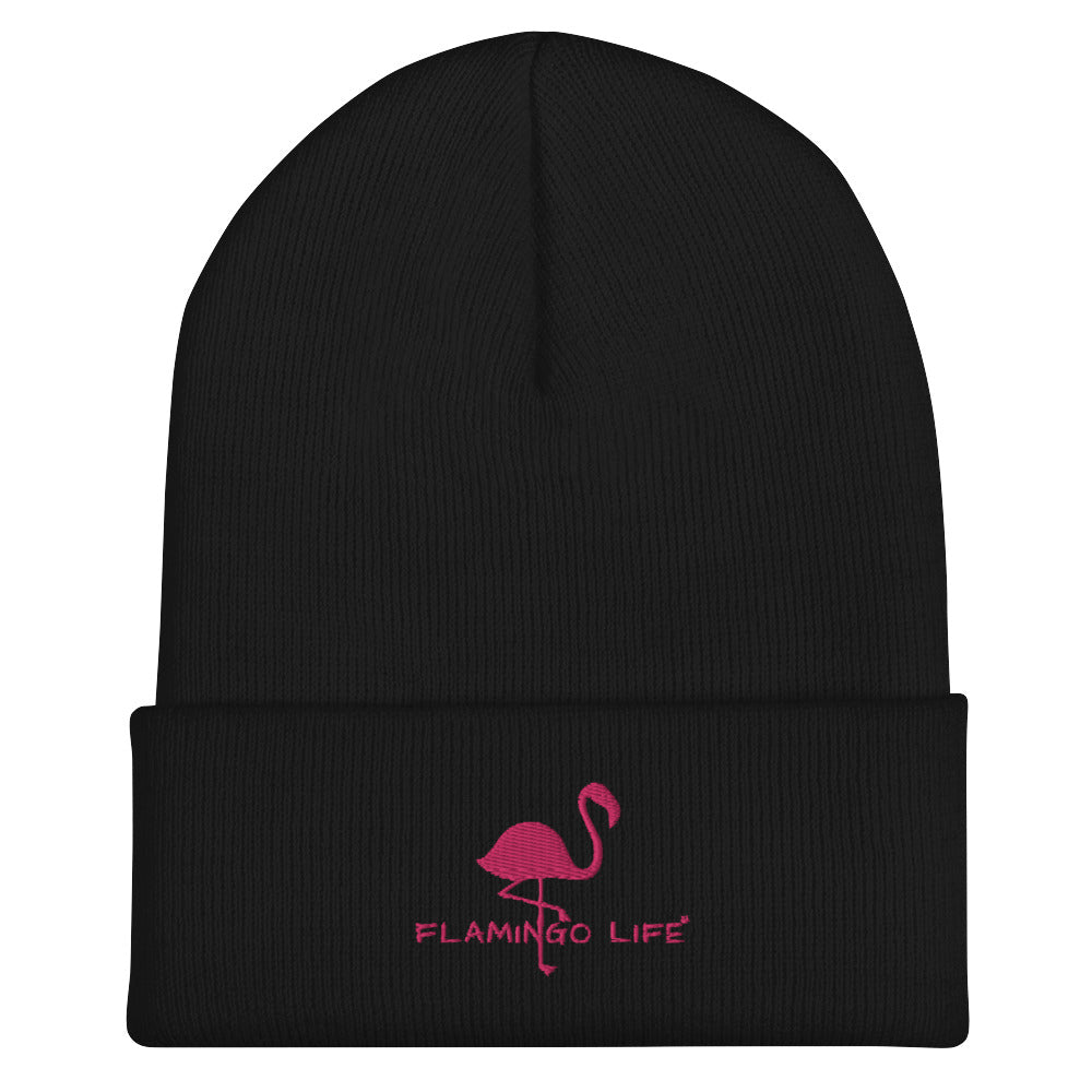 Flamingo Life Cuffed Beanie