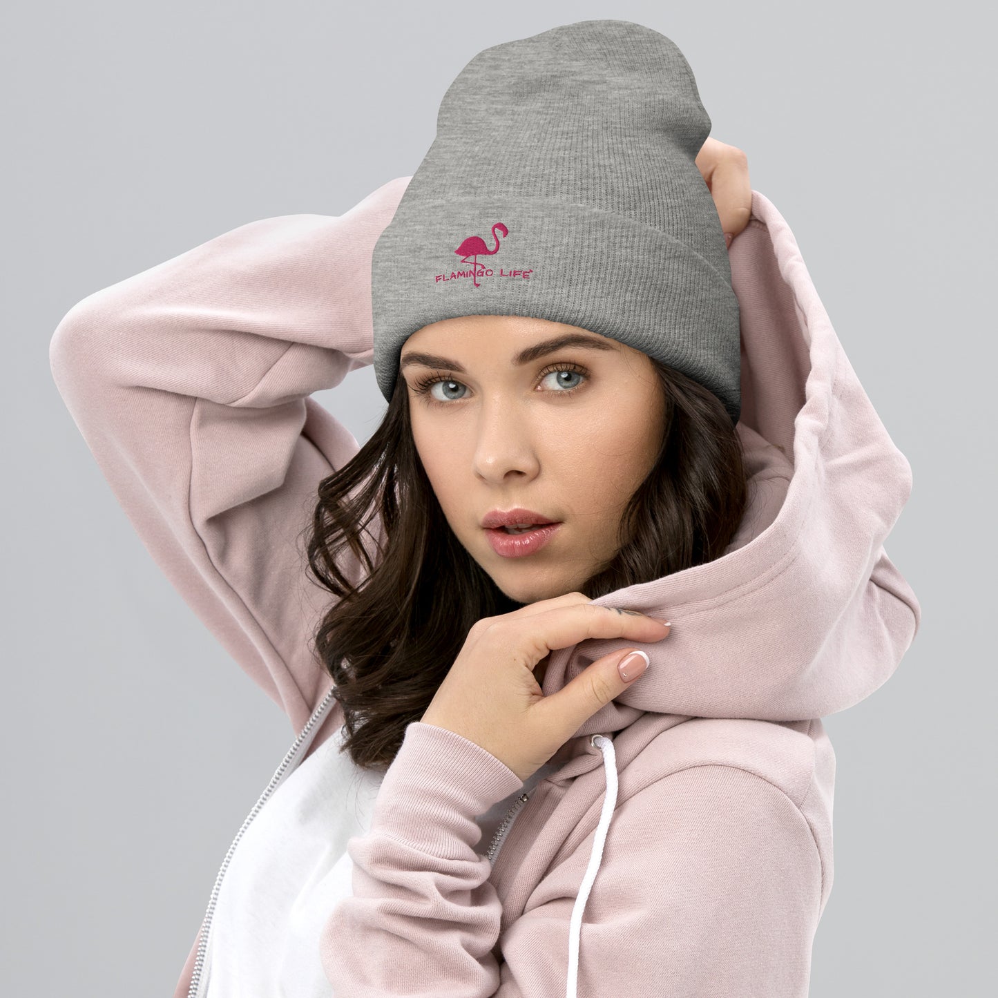 Flamingo Life Cuffed Beanie