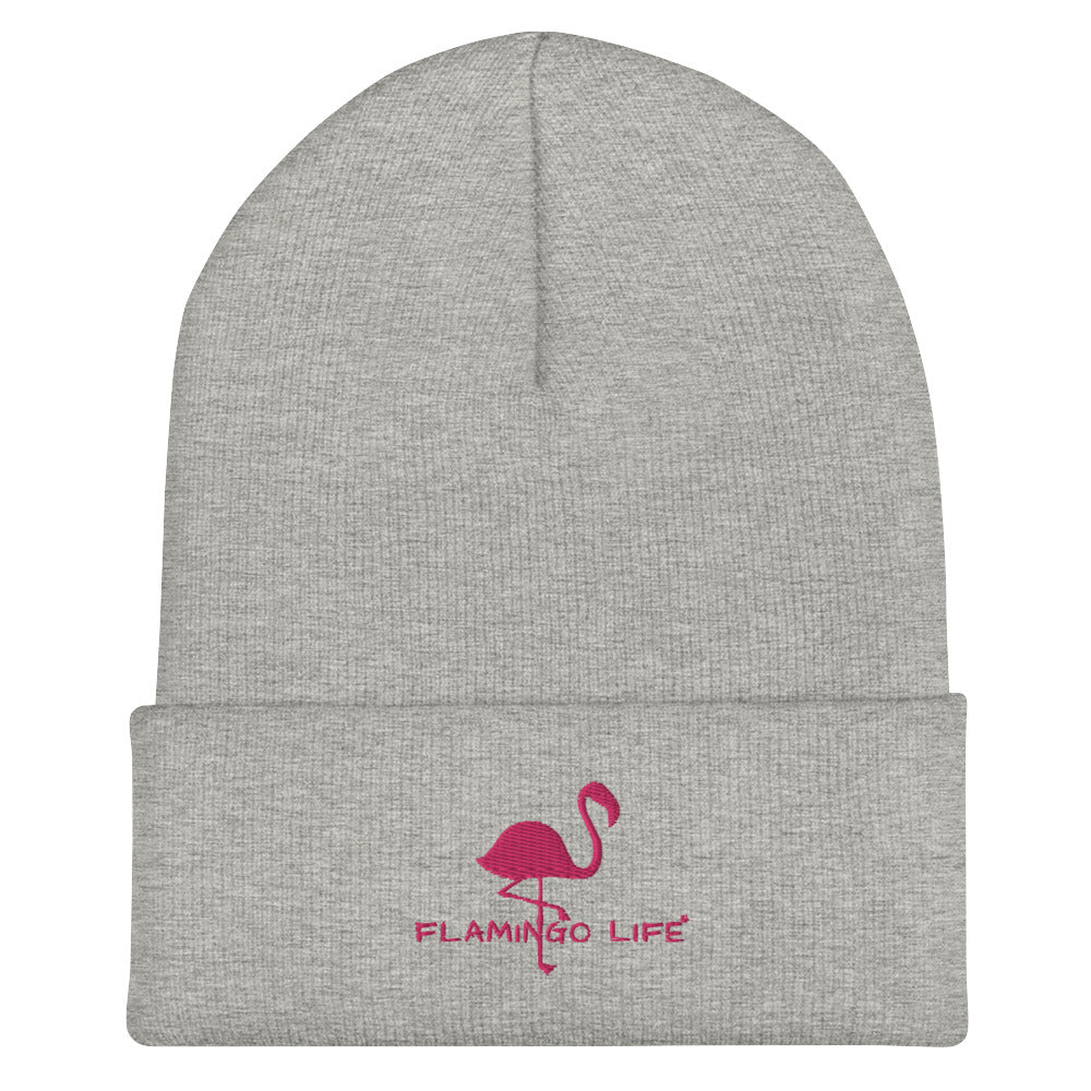 Flamingo Life Cuffed Beanie