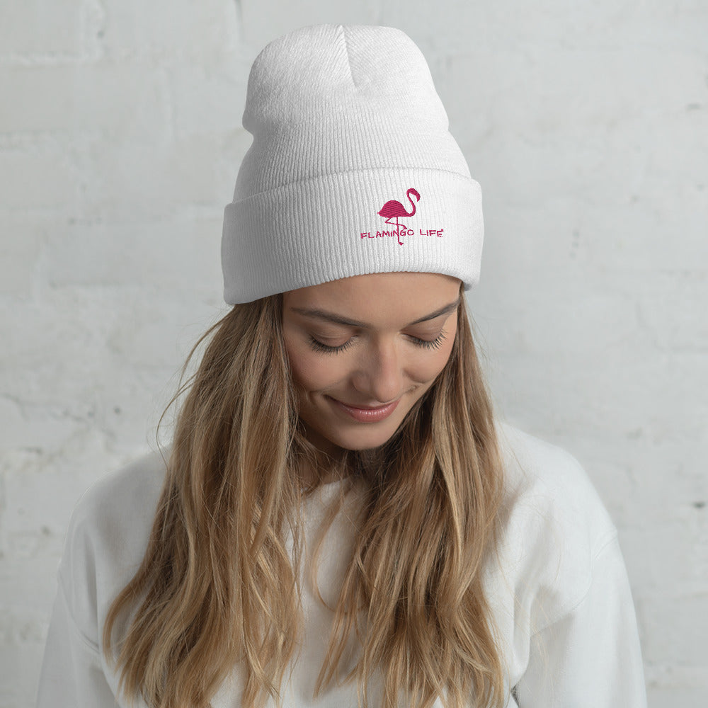 Flamingo Life Cuffed Beanie