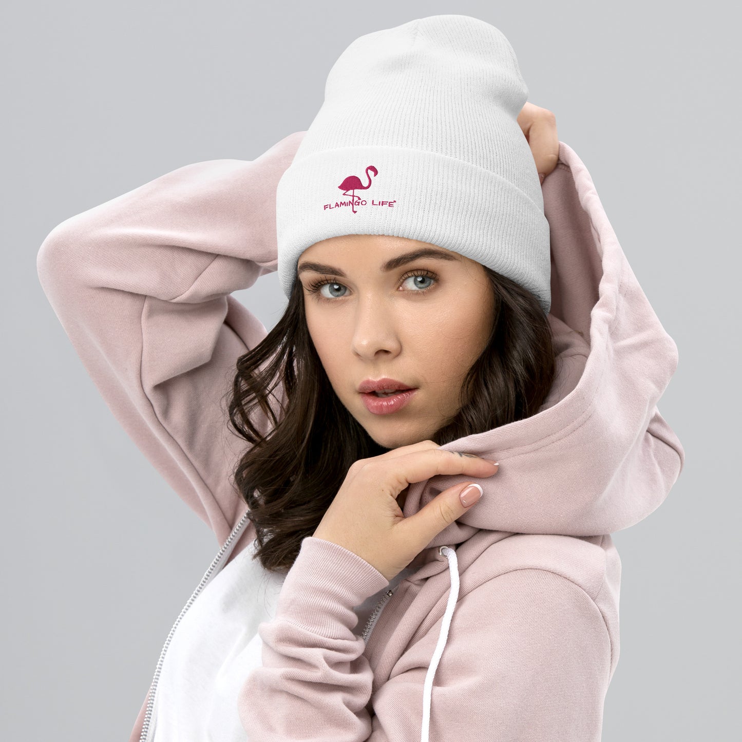 Flamingo Life Cuffed Beanie