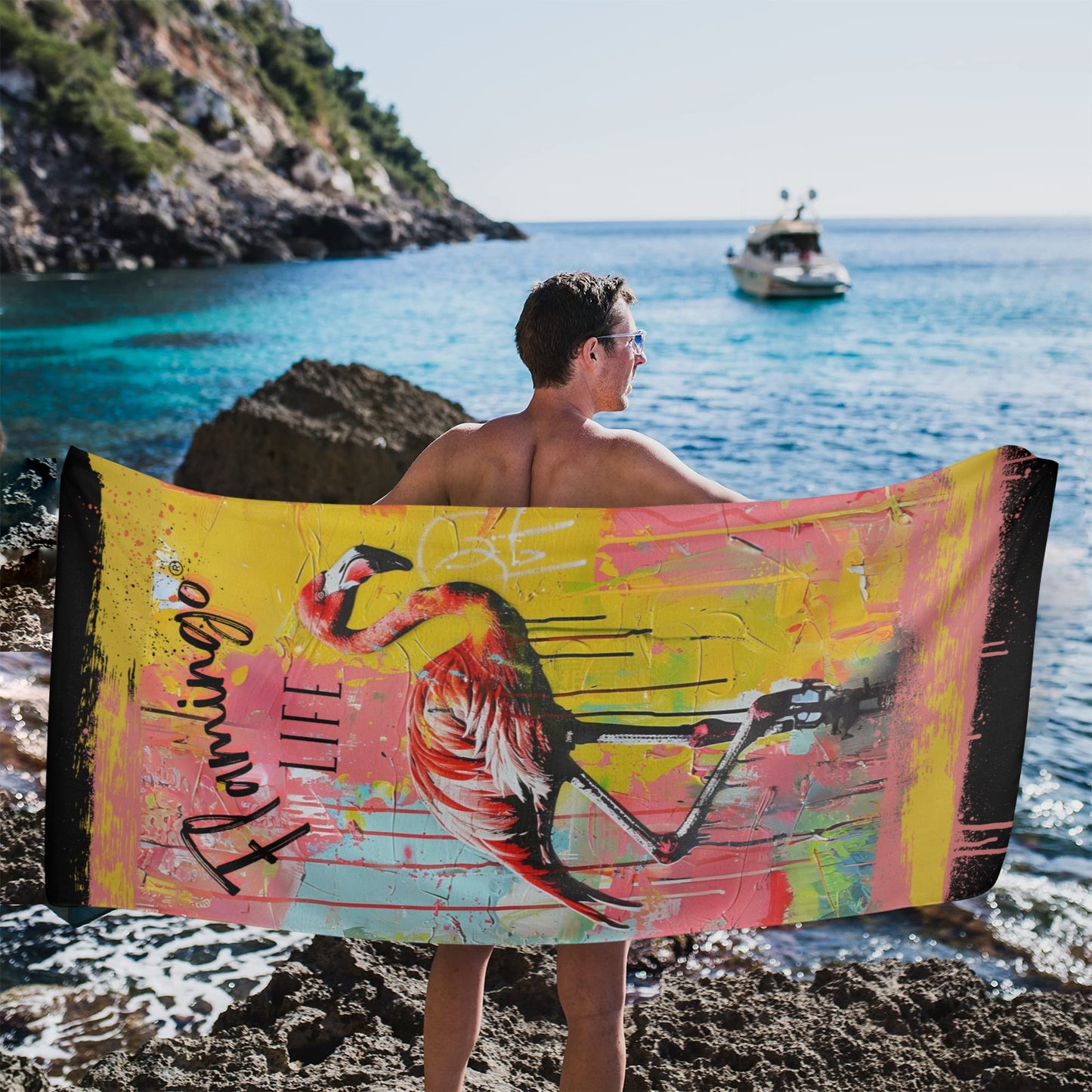 Flamingo Life® Graffiti Beach Towel