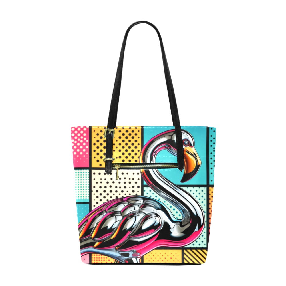 Chrome Pop Art Flamingo Handbag