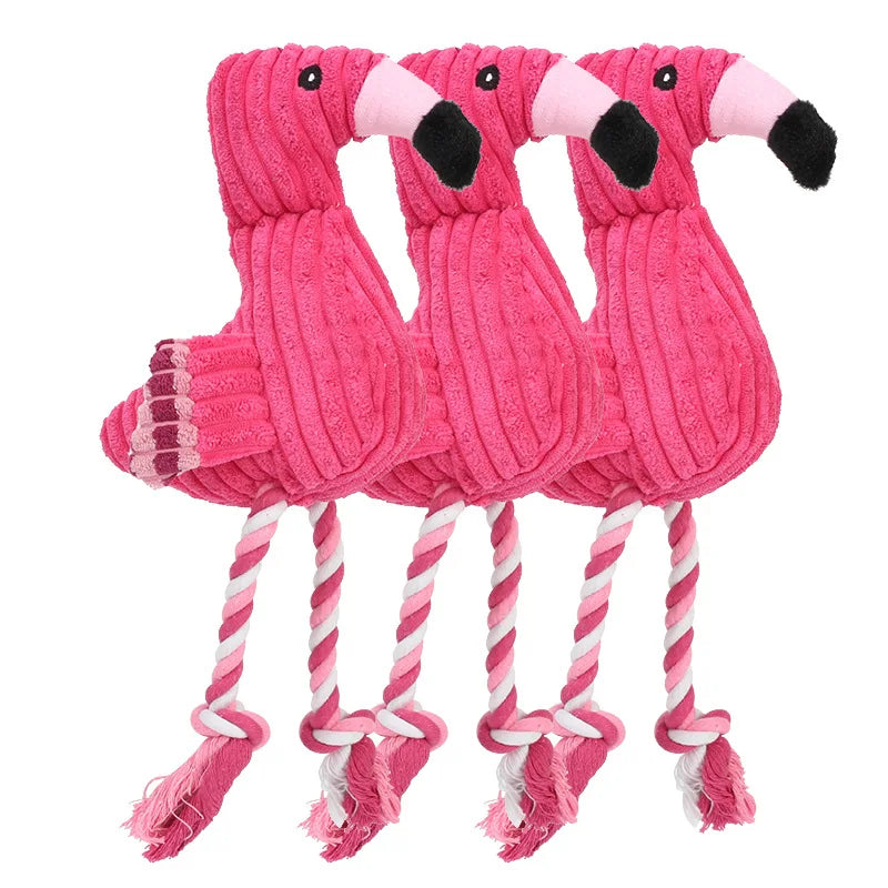 Plush Flamingo Dog Toy