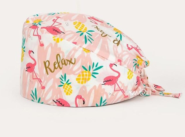 Flamingo Scrub Cap with Sweatband