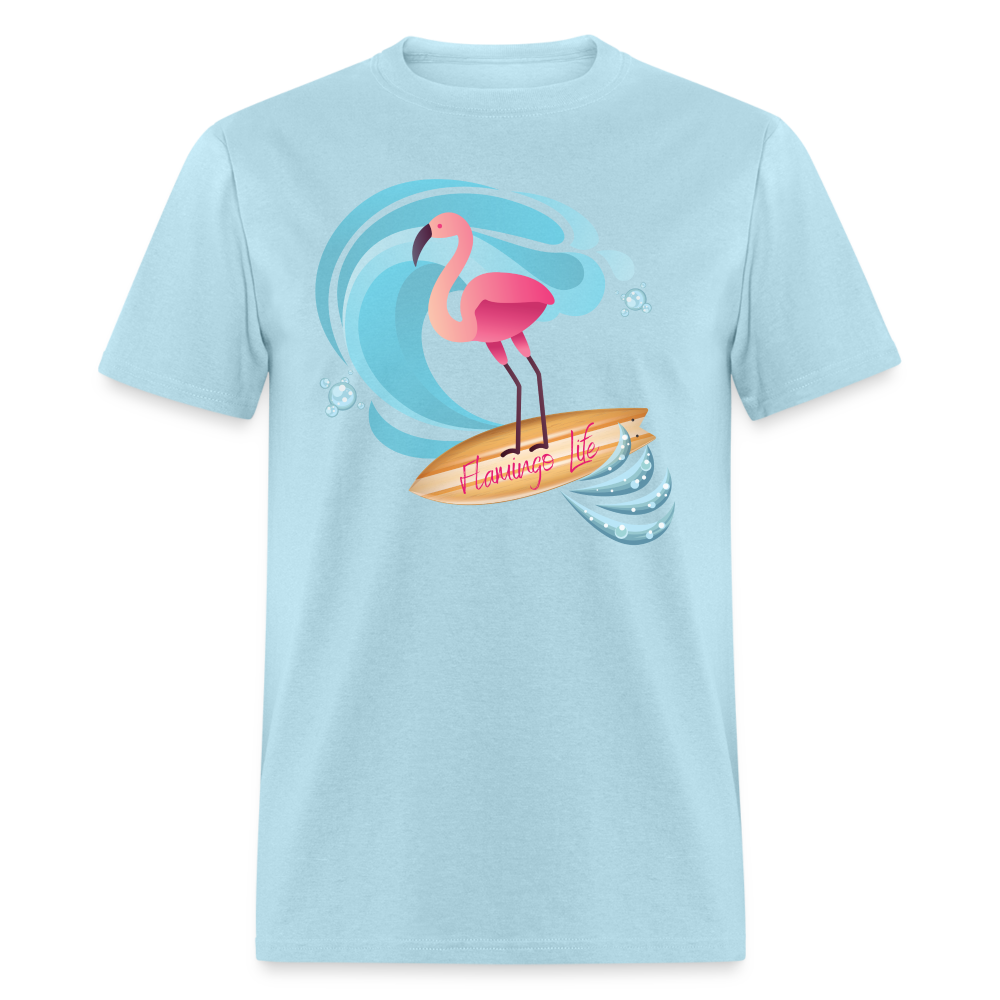 Surf's Up Flamingo Life Unisex Short-Sleeve - powder blue