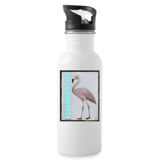 Wyland© Designed Flamingo Life® Water Bottle - white