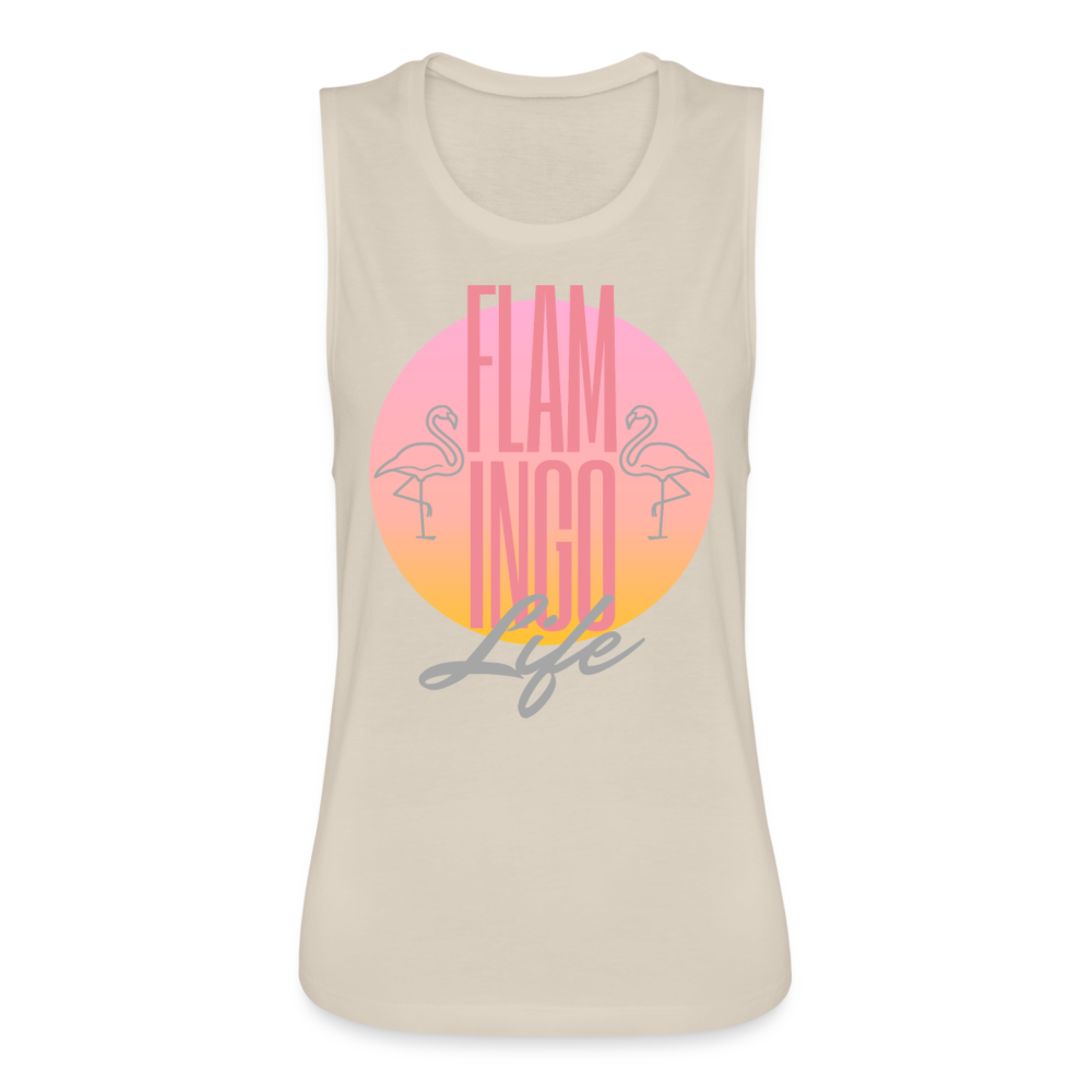 Flamingo Life® Women's Flowy Muscle Tank - dust