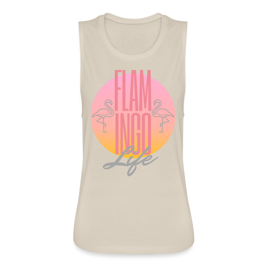 Flamingo Life® Women's Flowy Muscle Tank - dust