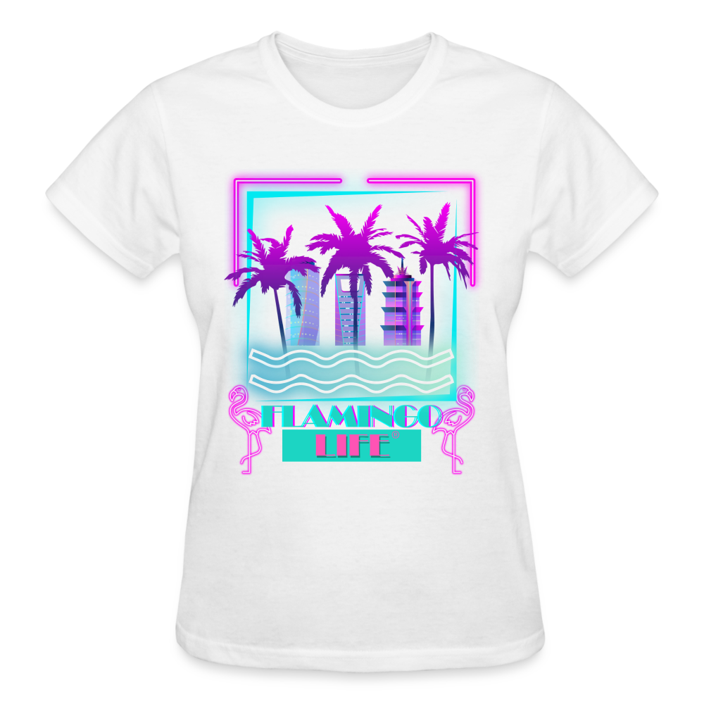 Flamingo Life® Ultra Cotton Womens T-Shirt - white