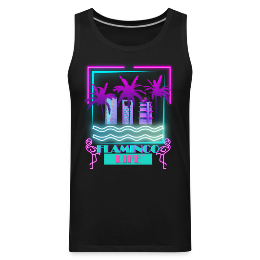 Flamingo Life® Neon Men’s Premium Tank - black