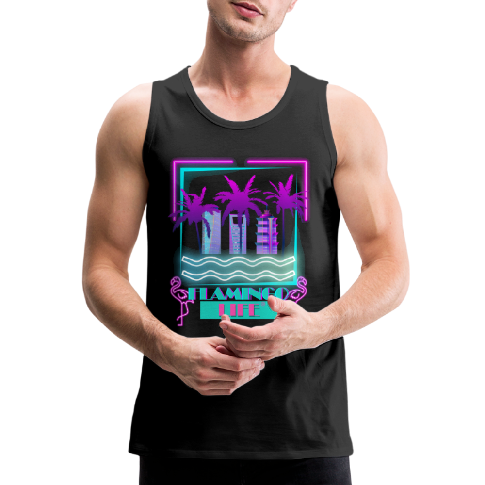 Flamingo Life® Neon Men’s Premium Tank - black