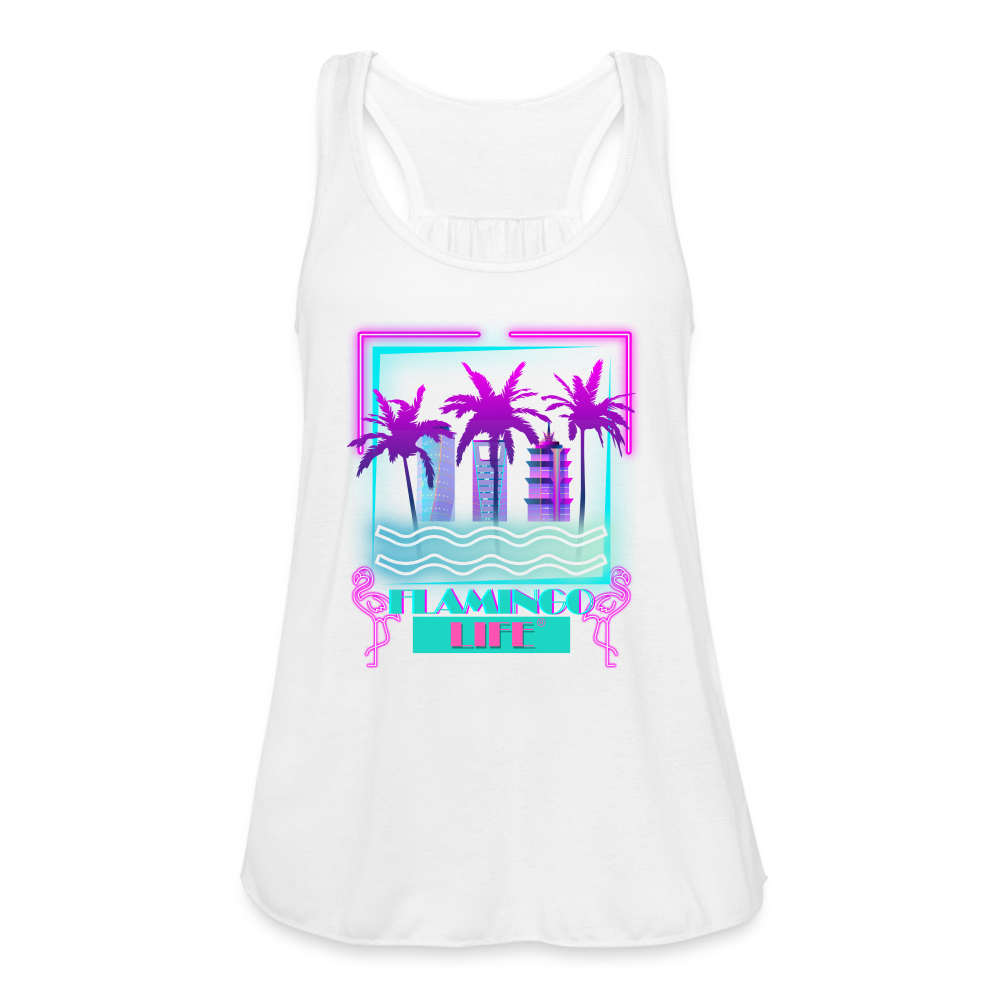 Flamingo Life® Women's Flowy Tank Top - white