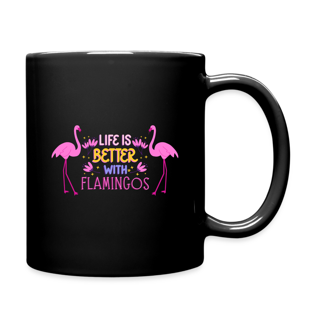 Life is Better with Flamingos Mug - black