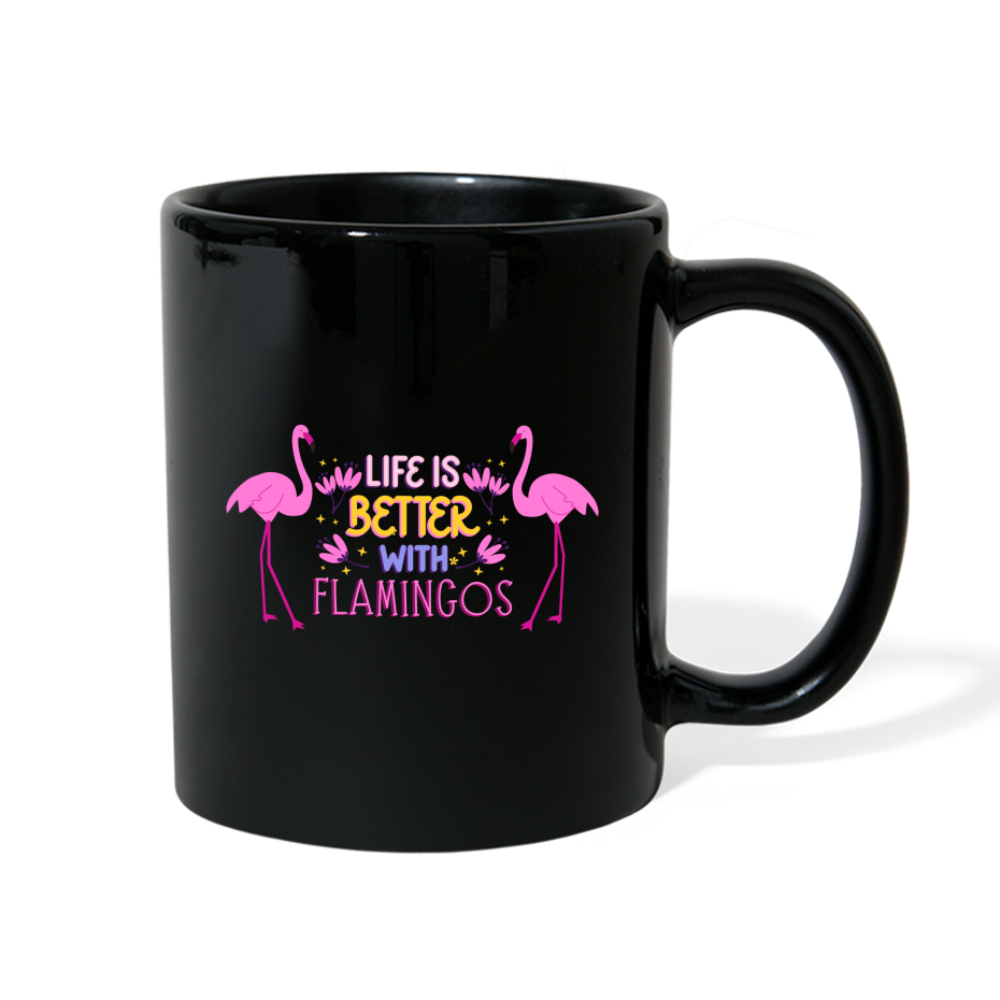 Life is Better with Flamingos Mug - black