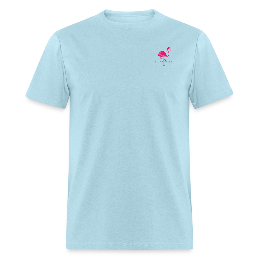 Skater Boy Flamingo Unisex T-Shirt - Sizes up to 6XL - powder blue