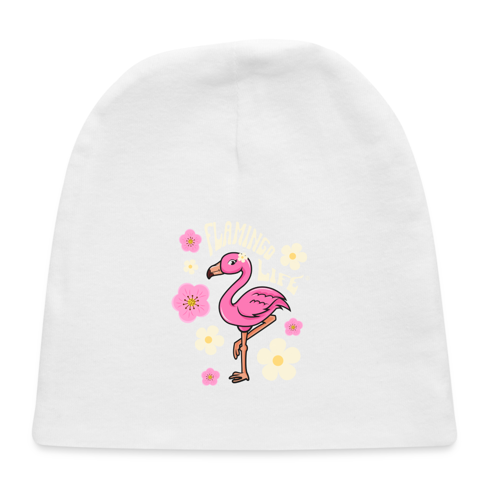 Flamingo Life Rabbit Skin Baby Cap - white