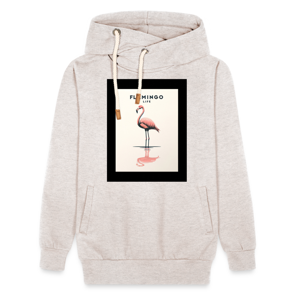 Flamingo Life® Shawl Collar Hoodie - heather oatmeal