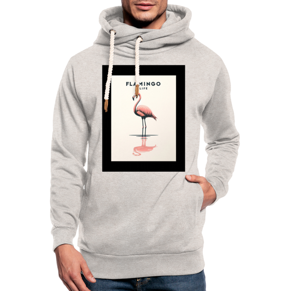 Flamingo Life® Shawl Collar Hoodie - heather oatmeal