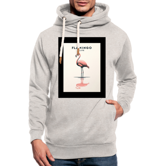 Flamingo Life® Shawl Collar Hoodie - heather oatmeal