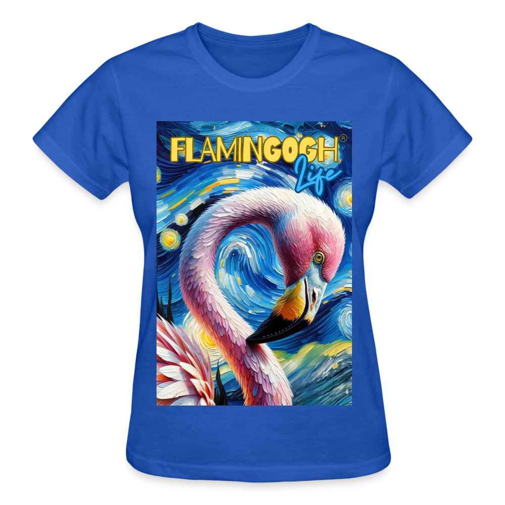 Flamingo Life® FlaminGOGH Ultra Cotton Ladies T-Shirt - royal blue