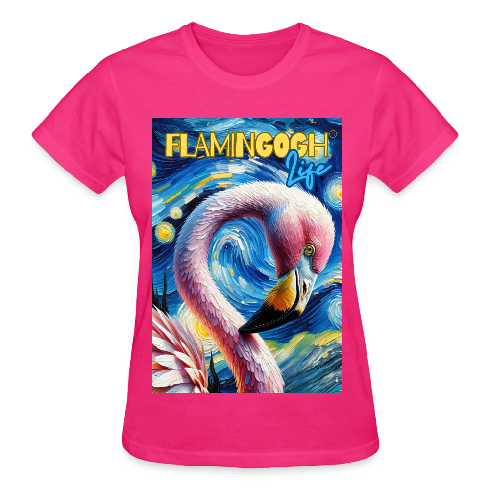 Flamingo Life® FlaminGOGH Ultra Cotton Ladies T-Shirt - fuchsia