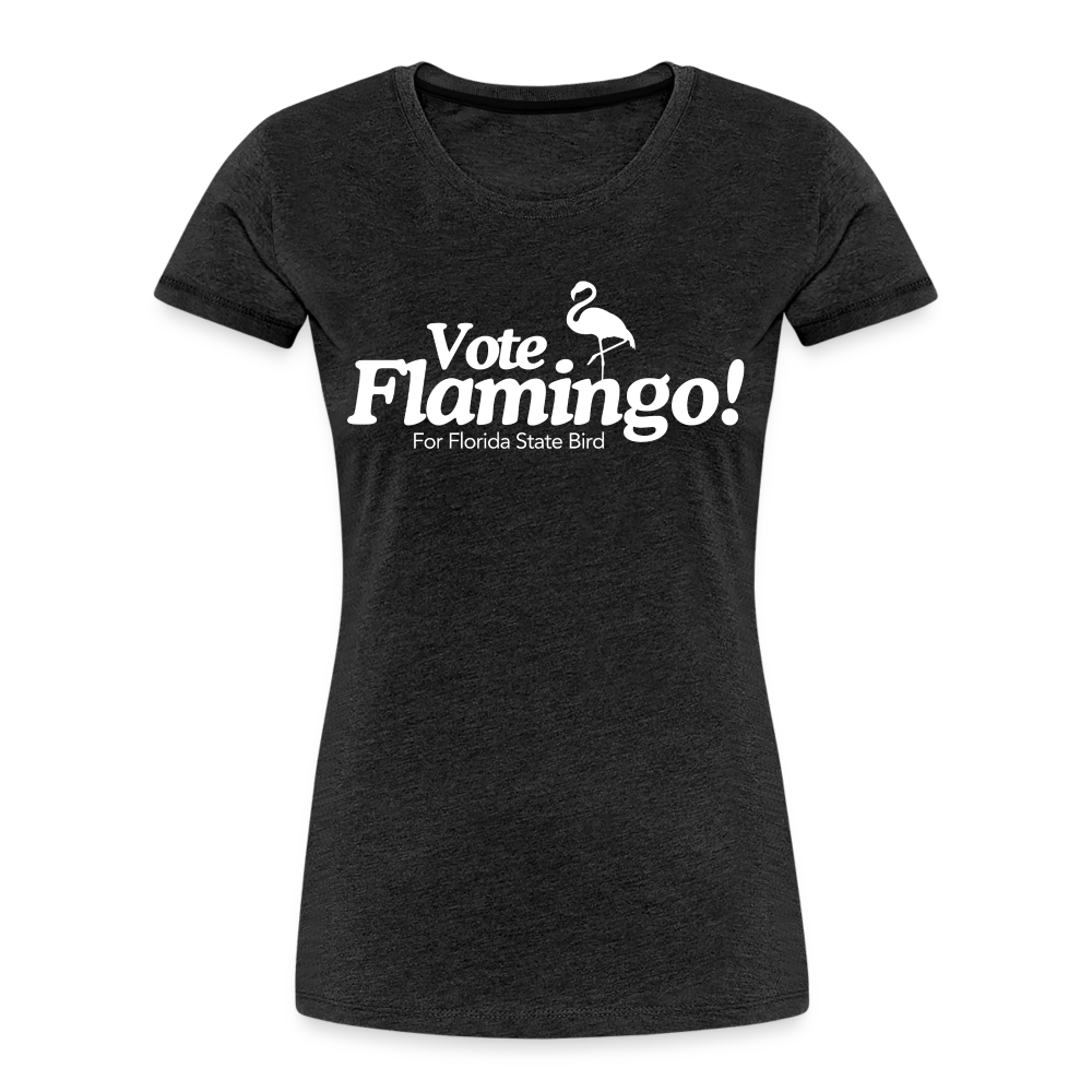 Vote Flamingo Women’s Premium Organic T-Shirt - charcoal grey