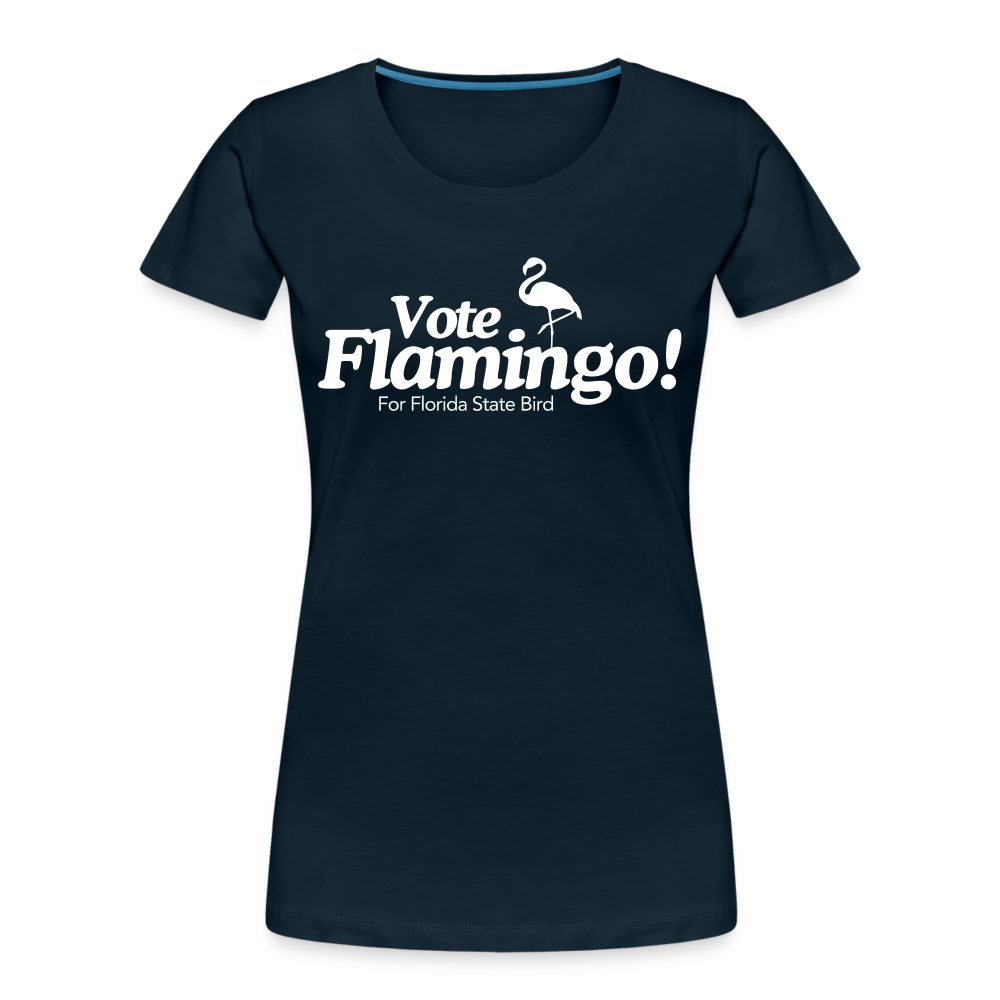 Vote Flamingo Women’s Premium Organic T-Shirt - deep navy